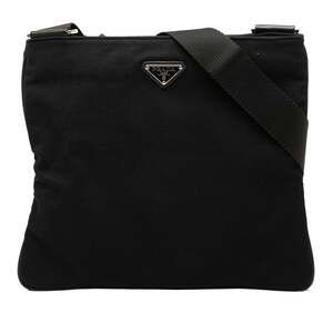 PRADA Black Canvas Shoulder Bag